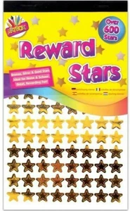 600 Reward Stars Sticker Merit Reward Bronze Silver Gold Shiny Stars Party bag - Picture 1 of 1