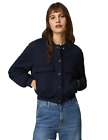 NEW Jersey Quilted Cropped Bomber Jacket size 22 Blue dark navy