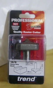 TREND PRO 16/6X1/2TC 16/6 41.5MM HEAVY DUTY OVOLO ROUTER CUTTER 1/2" SHANK - Picture 1 of 1