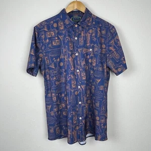 William Murray Golf Shirt Men’s M – Novelty Cocktail Golfer Print Button-Up - Picture 1 of 13