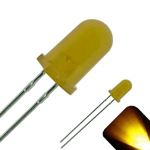 20 x LED 5mm Yellow Gold Diffused Ultra Bright Round Top LEDs Light Car T1 3/4 - Picture 1 of 3