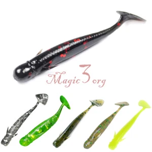 Lot Fishing Soft T-Tail Lures 2" Jig Worm Lifelike Swimbaits Crappie Bass Perch - Picture 1 of 15