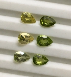 Beautiful (Unheated) natural chrysoberyl pear cut gemstone 6 pieces 2.70 carat - Picture 1 of 8