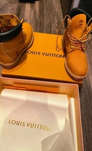 Louis Vuitton x Timberland 6in Ankle Boot 1AD74X US 8 Bag Box Receipt RARE - Picture 1 of 5
