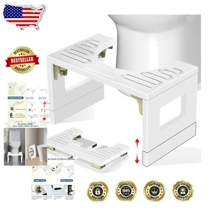 Foldable Poop Stool with Non-Slip Design - 400 lbs Capacity, Bamboo Excellence - Picture 1 of 10