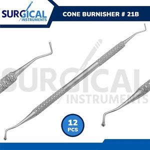 12 piezas bruñidora de cono doble extremo # 21B instrumentos dentales grado alemán - Imagen 1 de 3