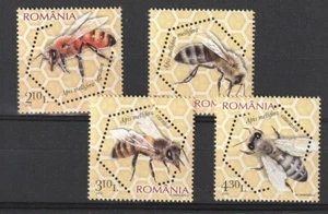Romania 2010 Honey Bee Insects Unique Unusual Perforation Stamp 4v MNH - Picture 1 of 3