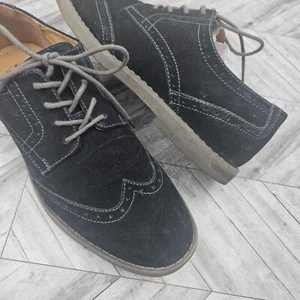 MARC ANTHONY BLACK SUEDE WING TIP CASUAL SHOES Mens 9 M Work Professional Nice - Picture 1 of 13