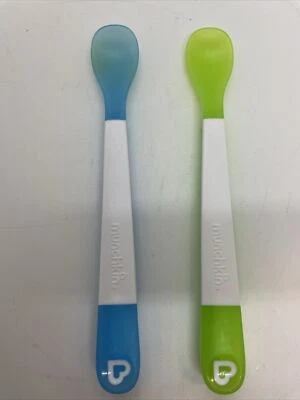2PK Munchkin BPA Free Baby Hot Safety Spoons Kids/Toddler Self Feed Long Handles - Image 1 of 3