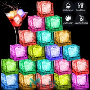 Light Up Ice Cubes for Drinks Waterproof Reusable LED Ice Cubes Color Changing - Picture 1 of 29