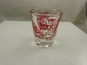 Mississippi Schnapsglas Ante Bellum Home State Capitol rot klar Sammlerstück - Bild 1 von 7