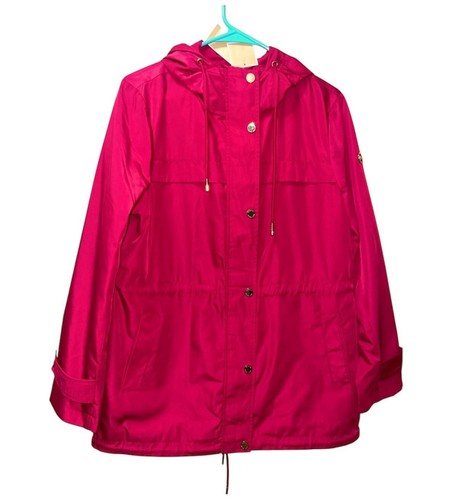 MICHAEL MICHAEL KORS GIACCA A VENTO IMPERMEABILE DONNA COLORE ROSA CARMINIO TAGLIA MEDIA