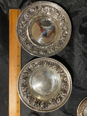 Sterling Silver Stieff Sterling Rose Repousse Candy Bowl   #53  PAIR FOR 1 PRICE - Image 1 of 2