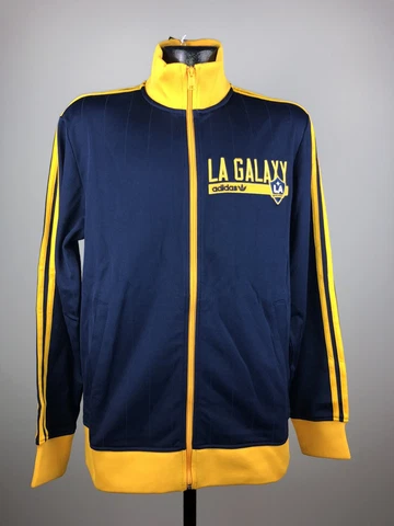 Men's Adidas Los Angeles Galaxy Navy Colony Full Zip Track Jacket NWT XL Cover