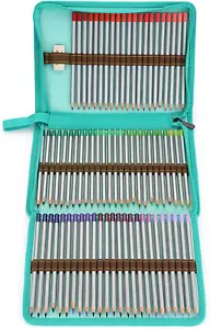 BTSKY® Portable Canvas Zippered Colored Pencil Case-Super Large Capacity 72 Slot - Picture 1 of 12