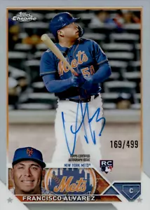 2023 Topps Chrome Francisco Alvarez RA-FA Rookie Refractor Autograph /499 - Picture 1 of 2