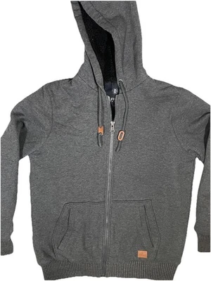 Buffalo David Bitton Hoodie Mens Large Gray Sherpa Lined Full Zip Sweatshirt - Image 1 of 4