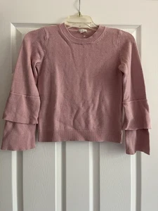 Girls Crewcuts Cropped Bell Sleeve Pink Pullover Sweater Size 10 NEW - Picture 1 of 8