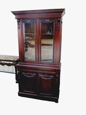 63752 Mahogany 2 pc. China Cabinet Curio Bookcase - Image 1 of 4