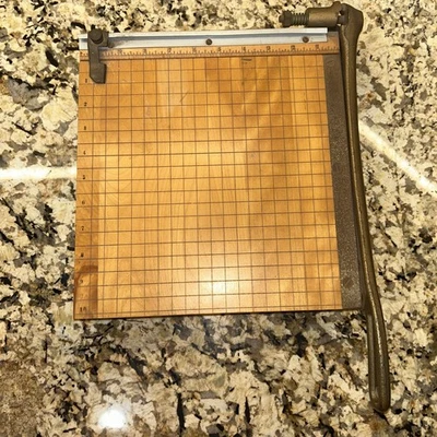 Vintage Ingento NO. 3 Paper Cutter Wood w/ Cast Iron Handle *Great Condition* - Image 1 of 4