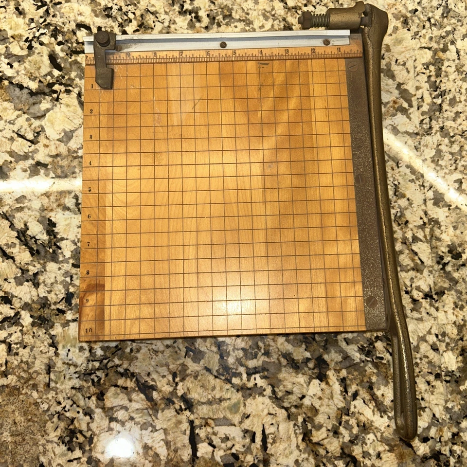 Vintage Ingento NO. 3 Paper Cutter Wood w/ Cast Iron Handle *Great Condition* - Image 1 of 4