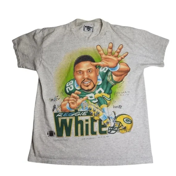 Camisa Caricatura Vintage Reggie White Green Bay Packers AN57238 Foto 1 de 1