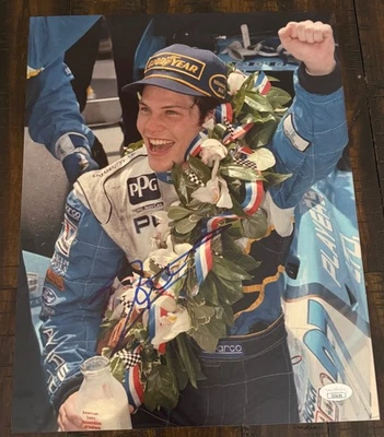 Jacques Villeneuve signed Player's Indy 500 winner  11X14 photo JSA COA  PROOF - Image 1 of 4