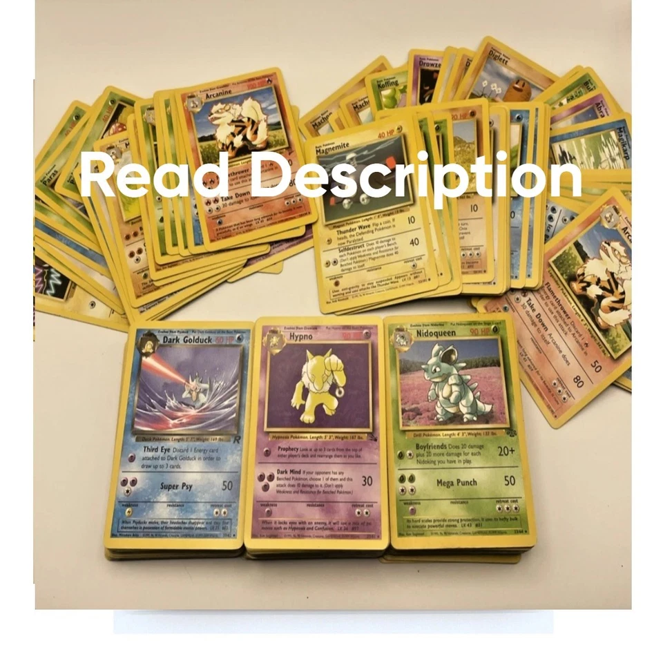 10-Card Vintage Pokémon Lot WOTC 1999 Base Set Jungle Neo Genesis Neo destiny - Image 1 of 1