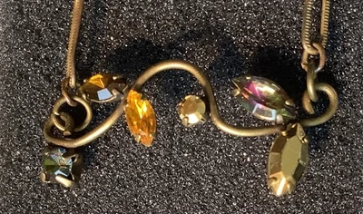 GORGEOUS Vintage Antique Bronze Swarovski Crystal Glass BRACELET Sparkle! - Image 1 of 4