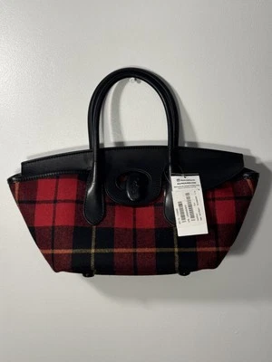 Polo Ralph Lauren Medium Bellport Satchel - Red Tartan & Leather. Bag. - Image 1 of 4
