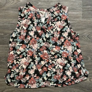 NWT Lucky Brand Size XL Floral Sleeveless Popover Gauze Tank Top Multicolor - Picture 1 of 11