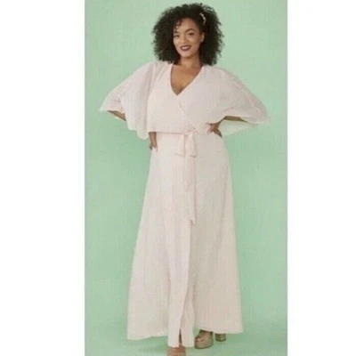 Modcloth Wrap Dress Blush Pink Size Medium Gown Queen of Eden Chiffon Maxi NEW - Image 1 of 4