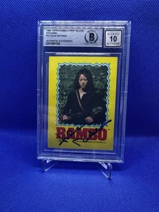 1985 Topps Rambo II Stickers #13 Julia Nickson Signed Beckett BAS Auto Grade 10 - Picture 1 of 2