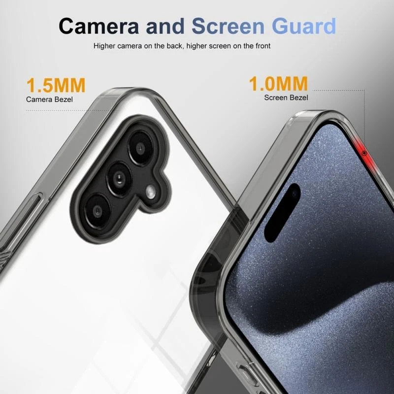 Custodia ibrida trasparente antiscivolo TPU e acrilico per Samsung Galaxy A14 - Immagine 1 di 4