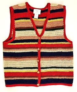 Vintage '96 Susan Bristol Casuals "M" Handstrick Cardigan Pullover Weste - Bild 1 von 11