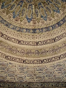 Veggie Dye Block Print Tapestry Cotton Bedspread 108" x 88" Full-Queen Blue - Picture 1 of 2