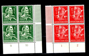 German 2 x block of 4 Stamps 1944 - RAD Labour Corps MNH full set /876 - Picture 1 of 1