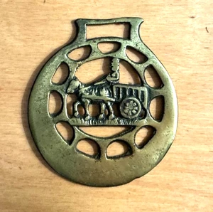 Antique Brass Horse Bridle Harness Medallion Equestrian Carriage Parade Medal - Picture 1 of 3