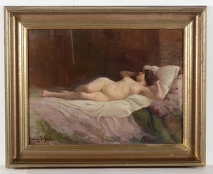 Herman Delpech (1865-1945) "Reclined nude", oil on canvas, 1911 - Picture 1 of 11