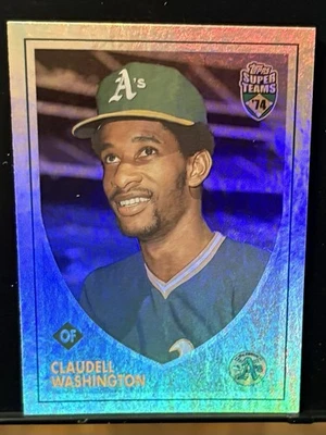 2002 Topps Super Teams '74 Retrofractor #124 Claudell Washington /1974 - Image 1 of 4