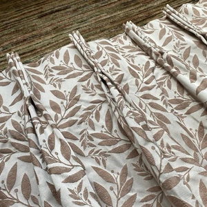 Bespoke Curtains Embroidered Tapestry Willow Leaf 128 x84" Long PAIR Thick Heavy - Picture 1 of 24