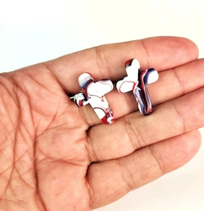Sobral Atelie Marianne religiöses Kreuz rot weiß blau Künstler hergestellt Ohrstecker - Bild 1 von 6
