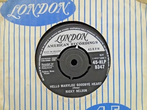 RICKY NELSON " HELLO MARYLOU GOODBYE HEART  " Or. UK LONDON EX+ COND.IN Or.SL. - Bild 1 von 2