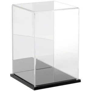 Plymor Clear Acrylic Case w/ Black Base (Mirror Back), 6" W x 6" D x 9" H - Picture 1 of 1