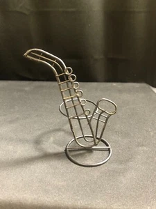 Saxophone Metal Votive Candle Holder 6" Tall - Bild 1 von 5