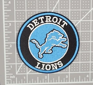Parche de hierro/coser bordado círculo del equipo de la NFL Detroit Lions de 3 pulgadas - Imagen 1 de 2