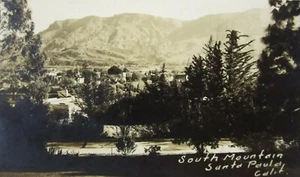 Santa Paula Ventura County CA Echt Foto Postkarte Vogelperspektive RPPC 1930-50er - Bild 1 von 4