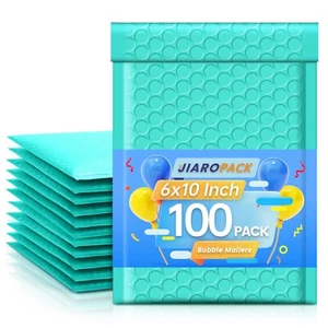 Poly Bubble Mailer Padded Bags Mailing Bubble Envelopes Bags #0 6x10" 100Pc Teal - Picture 1 of 6