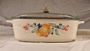 Corning Ware Abundance Fruit A-1-B Casserole 1 Liter w/ Lid P7C Vintage - Picture 1 of 4