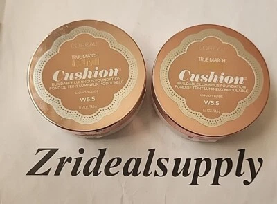 L'OREAL TRUE MATCH LUMI CUSHION FOUNDATION W5.5 SUNTAN SEALED Pack Of 2 - Image 1 of 2